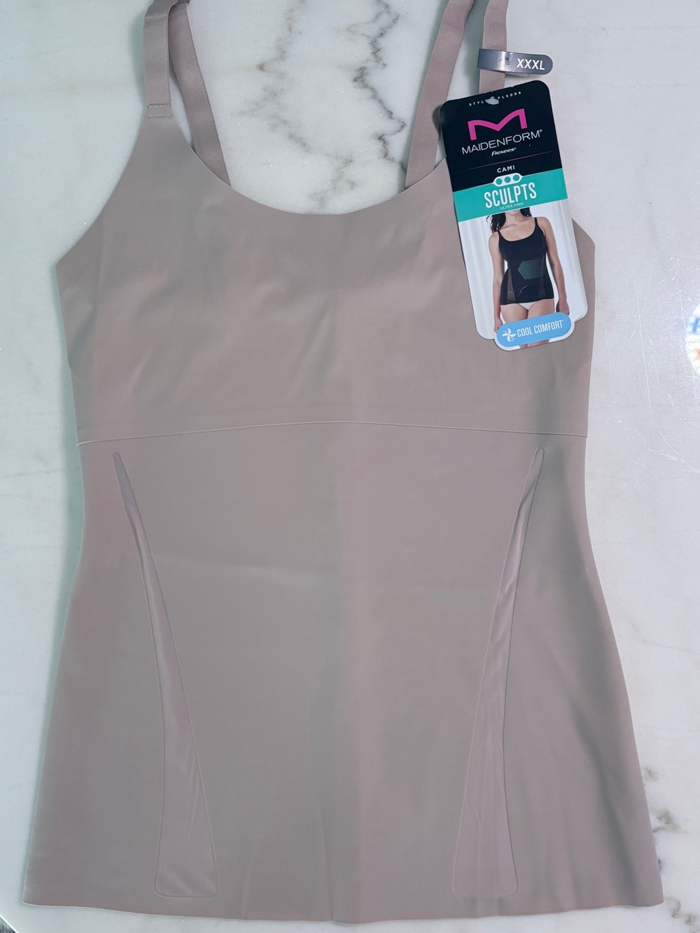 NWT Maidenform Flexees Seamless  Cami Sculpts Ultra Firm Mauve Taupe Size XXXL - Picture 8 of 10